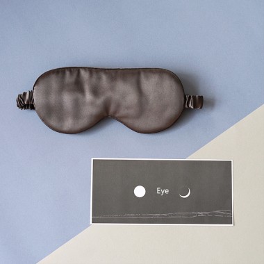 Buy Black Printed Silk Eye Mask