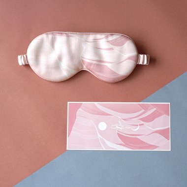 Buy Pink Printed Silk Eye Mask
