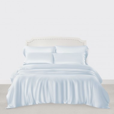 Buy Alice Blue 3 PCS 22 Momme Mulberry Silk Duvet Cover Set