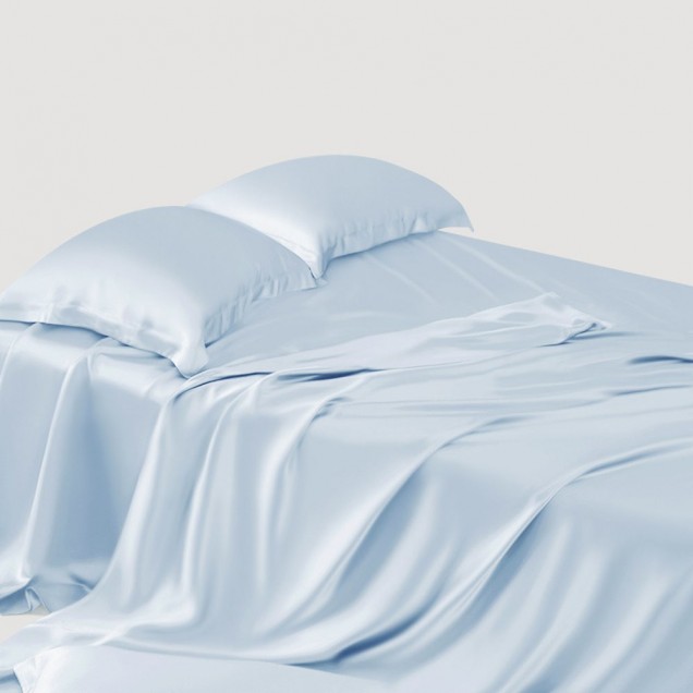 Buy Baby Blue 22 Momme Mulberry Silk Flat Sheet Buy Baby Blue 22 Momme Mulberry Silk Flat Sheet