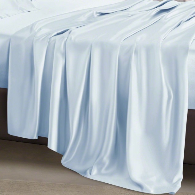 Buy Baby Blue 22 Momme Mulberry Silk Flat Sheet Buy Baby Blue 22 Momme Mulberry Silk Flat Sheet