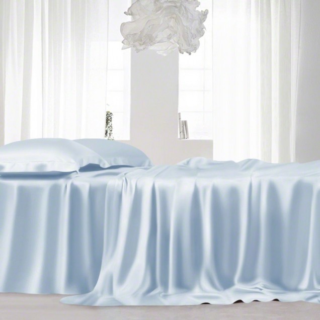 Buy Baby Blue 22 Momme Mulberry Silk Sheet Set