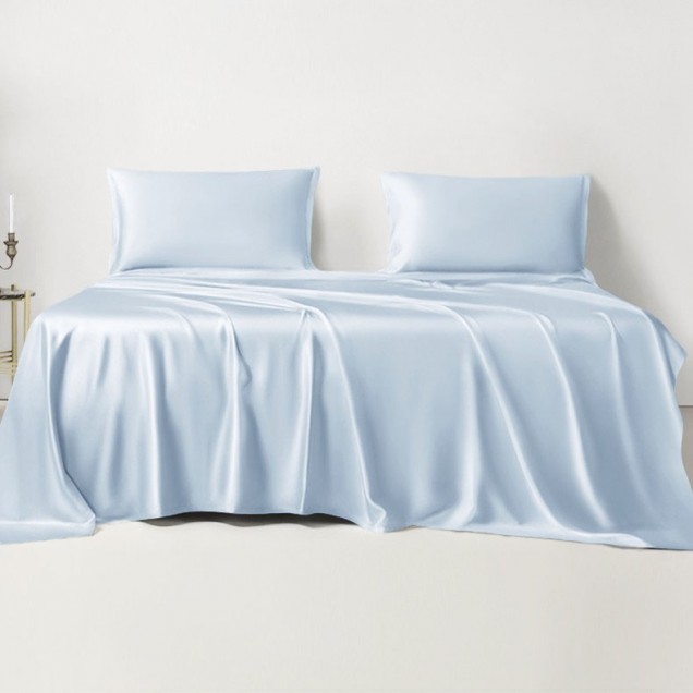 Buy Baby Blue 22 Momme Mulberry Silk Sheet Set