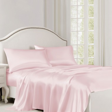 Buy Baby Pink 22 Momme Mulberry Silk Flat Sheet