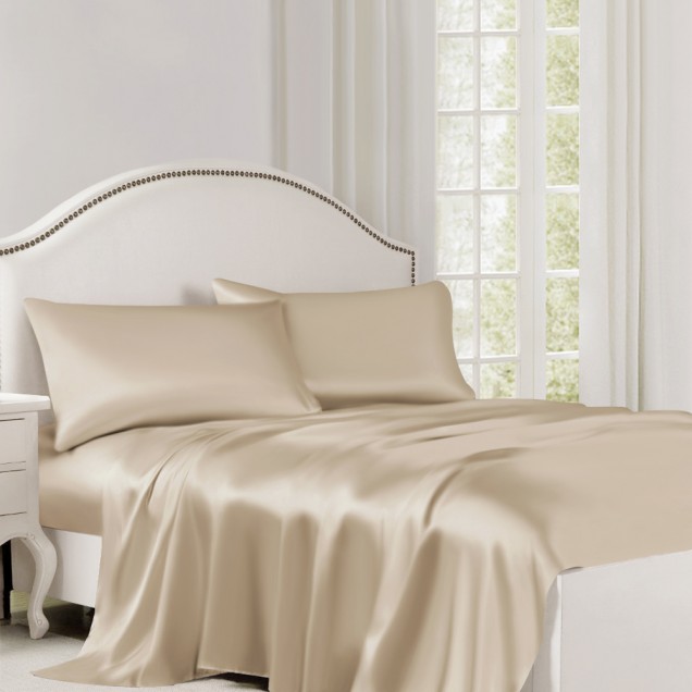 Buy Beige 22 Momme Mulberry Silk Flat Sheet Buy Beige 22 Momme Mulberry Silk Flat Sheet