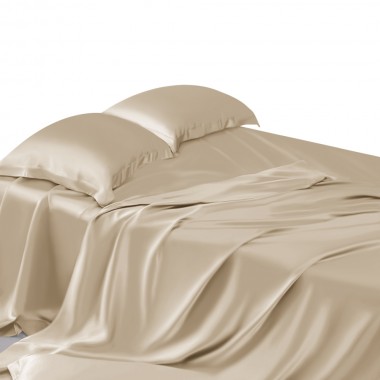 Buy Beige 22 Momme Mulberry Silk Sheet Set
