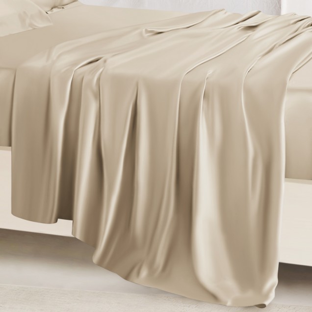 Buy Beige 22 Momme Mulberry Silk Sheet Set