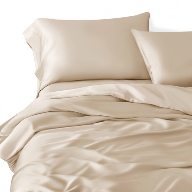 Buy Beige 3 PCS 22 Momme Mulberry Silk Duvet Cover Set Buy Beige 3 PCS 22 Momme Mulberry Silk Duvet Cover Set