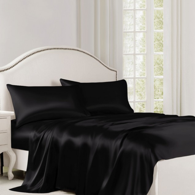 Buy Black 22 Momme Mulberry Silk Flat Sheet Buy Black 22 Momme Mulberry Silk Flat Sheet