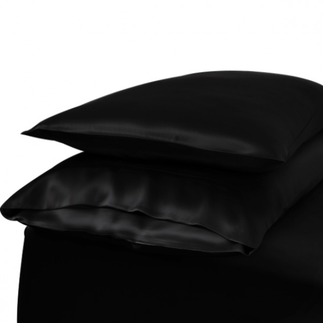 Buy Black Envelope 22 Momme Mulberry Silk Pillowcase Buy Black Envelope 22 Momme Mulberry Silk Pillowcase