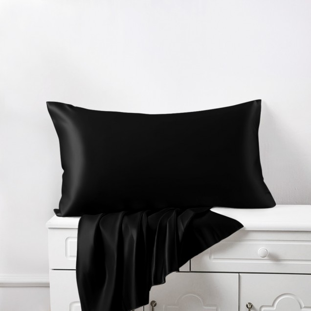 Buy Black Envelope 22 Momme Mulberry Silk Pillowcase Buy Black Envelope 22 Momme Mulberry Silk Pillowcase