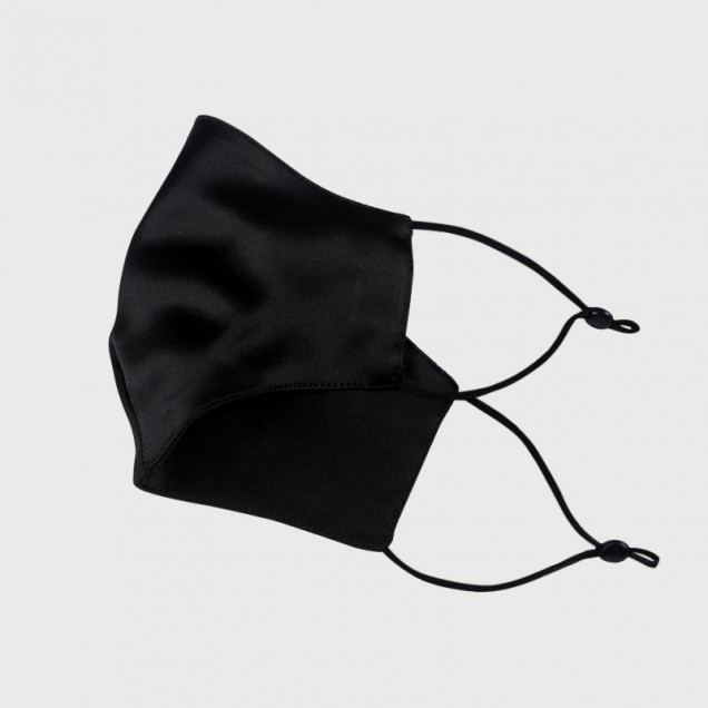 Buy Black Double-Sided 22 Momme Silk Face Mask