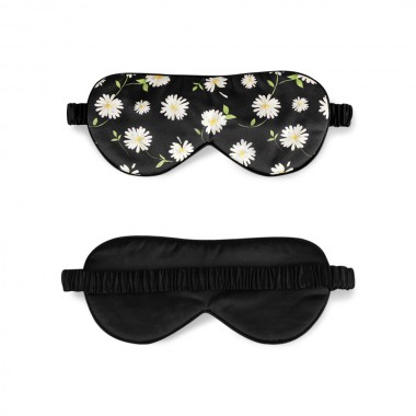 Buy Black Flower Silk Sleep Mask