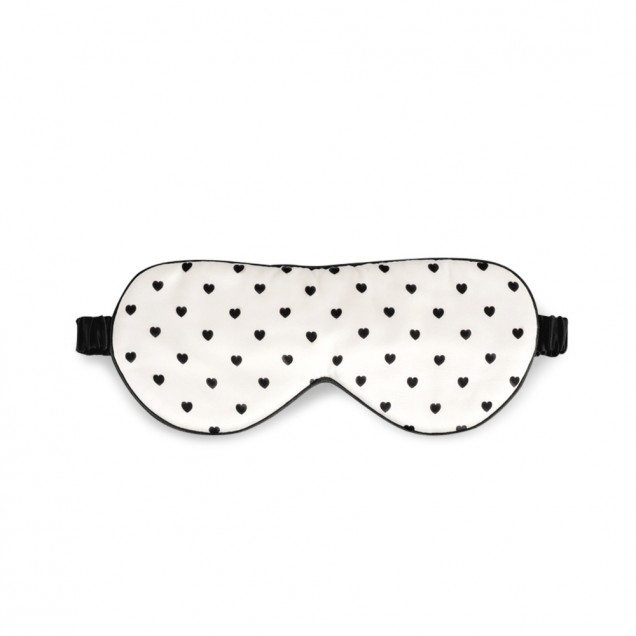 Buy Black & White Heart Silk Sleep Mask Buy Black & White Heart Silk Sleep Mask