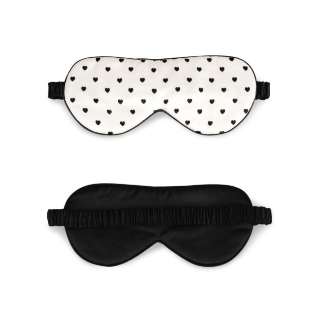 Buy Black & White Heart Silk Sleep Mask Buy Black & White Heart Silk Sleep Mask