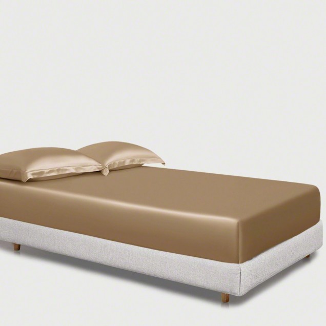 Buy Cappuccino 22 Momme Mulberry Silk Fitted Sheet