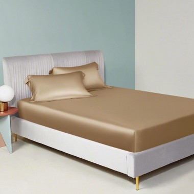 Buy Cappuccino 22 Momme Mulberry Silk Fitted Sheet