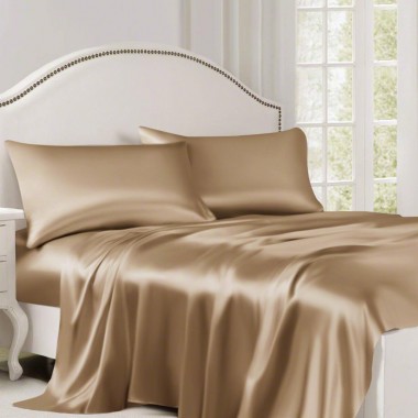 Buy Cappuccino 22 Momme Mulberry Silk Flat Sheet
