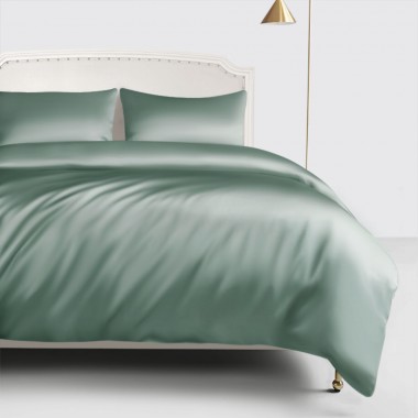 Buy Celadon Green 22 Momme Mulberry Silk Duvet Cover