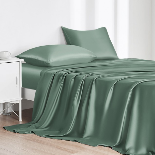 Buy Celadon Green 22 Momme Mulberry Silk Flat Sheet Buy Celadon Green 22 Momme Mulberry Silk Flat Sheet