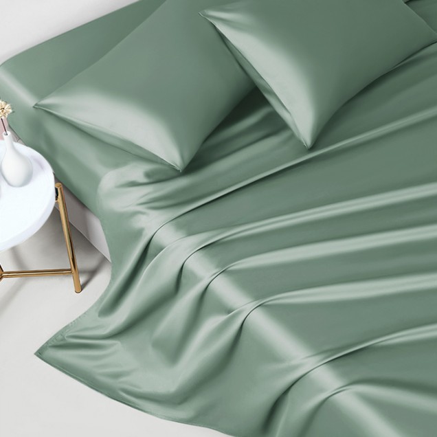 Buy Celadon Green 22 Momme Mulberry Silk Flat Sheet Buy Celadon Green 22 Momme Mulberry Silk Flat Sheet