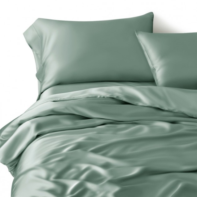 Buy Celadon Green 3 PCS 22 Momme Mulberry Silk Duvet Cover Set Buy Celadon Green 3 PCS 22 Momme Mulberry Silk Duvet Cover Set