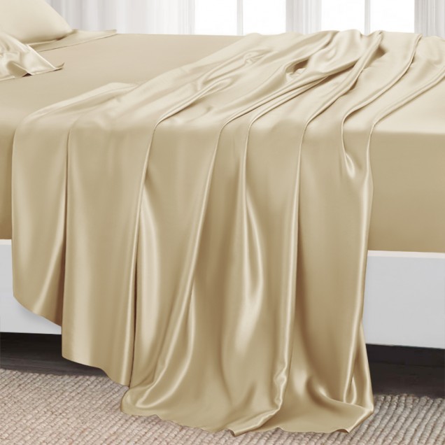 Buy Champagne 22 Momme Mulberry Silk Flat Sheet Buy Champagne 22 Momme Mulberry Silk Flat Sheet