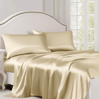 Buy Champagne 22 Momme Mulberry Silk Flat Sheet