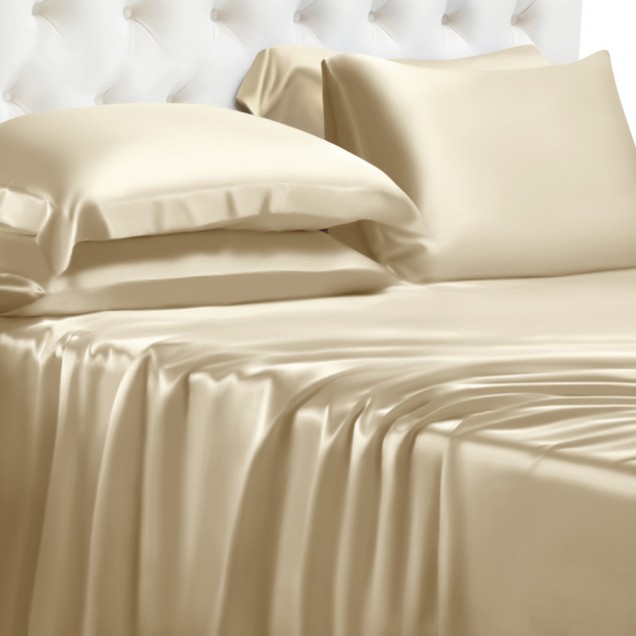 Buy Champagne 22 Momme Mulberry Silk Sheet Set Buy Champagne 22 Momme Mulberry Silk Sheet Set