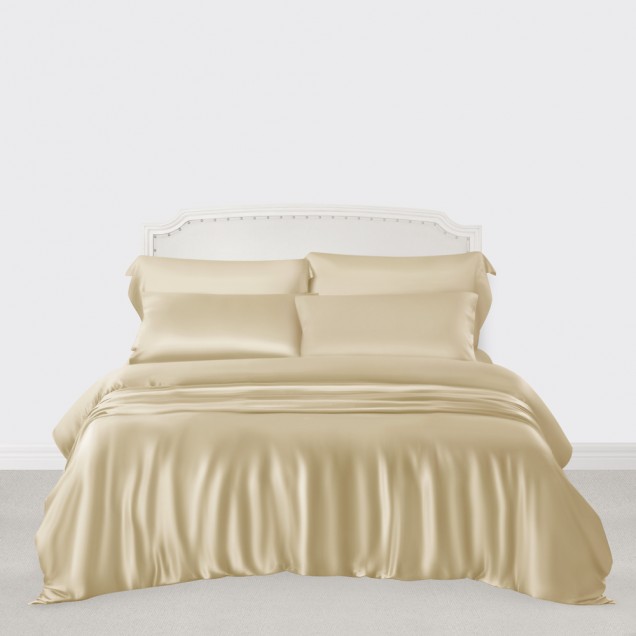 Buy Champagne 3 PCS 22 Momme Mulberry Silk Duvet Cover Set Buy Champagne 3 PCS 22 Momme Mulberry Silk Duvet Cover Set