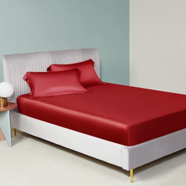 Buy Cherry 22 Momme Mulberry Silk Fitted Sheet