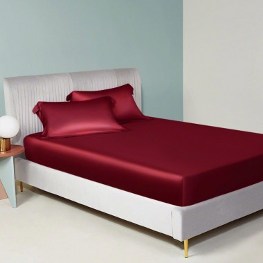 Buy Claret 22 Momme Mulberry Silk Fitted Sheet