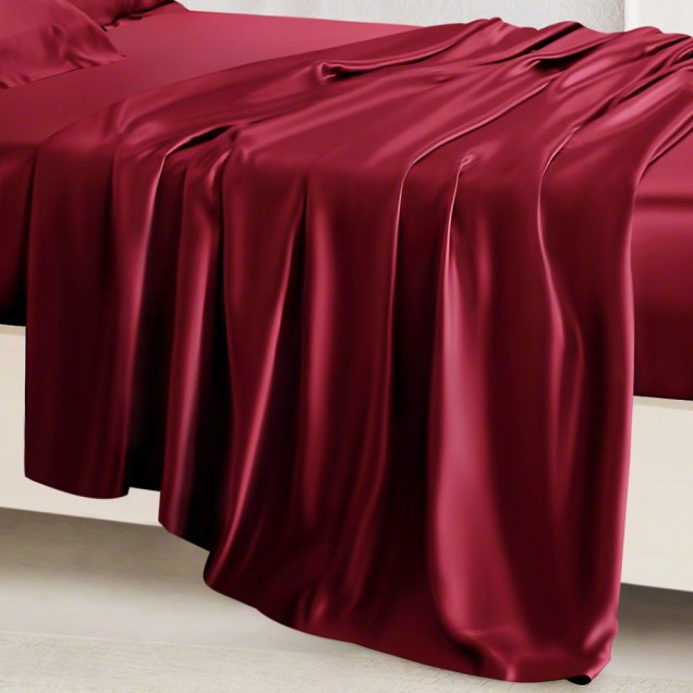Buy Claret 22 Momme Mulberry Silk Flat Sheet Buy Claret 22 Momme Mulberry Silk Flat Sheet