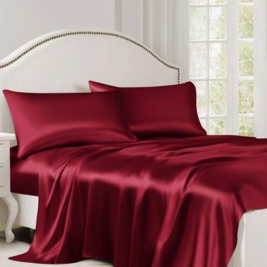 Buy Claret 22 Momme Mulberry Silk Flat Sheet