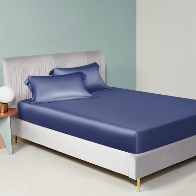 Buy Dark Blue 22 Momme Mulberry Silk Sheet Set