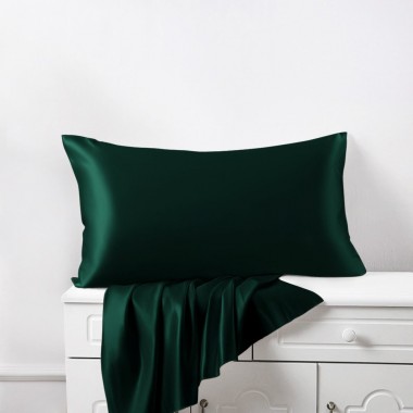 Buy Dark Green 22 Momme Mulberry Silk Pillowcase with Hidden Zipper