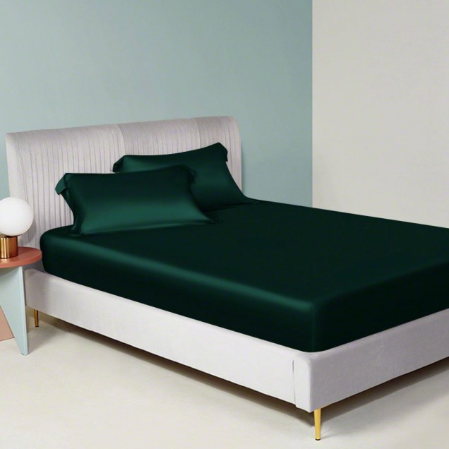 Buy Dark Green 22 Momme Mulberry Silk Sheet Set Buy Dark Green 22 Momme Mulberry Silk Sheet Set