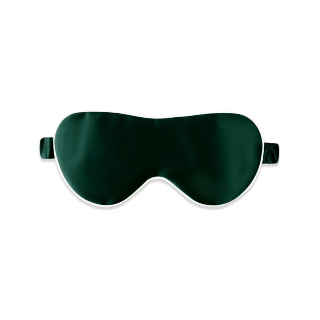 Buy Dark Green & Ivory Suede Rose Silk Eye Mask Buy Dark Green & Ivory Suede Rose Silk Eye Mask