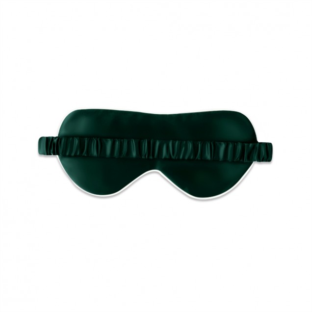 Buy Dark Green & Ivory Suede Rose Silk Eye Mask Buy Dark Green & Ivory Suede Rose Silk Eye Mask