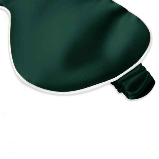 Buy Dark Green & Ivory Suede Rose Silk Eye Mask Buy Dark Green & Ivory Suede Rose Silk Eye Mask