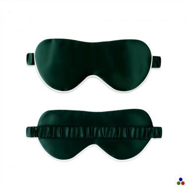 Buy Dark Green & Ivory Suede Rose Silk Eye Mask