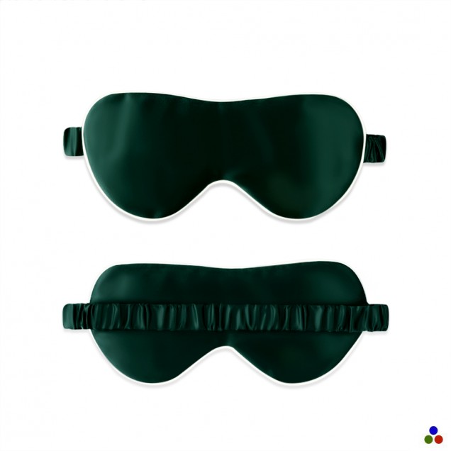 Buy Dark Green & Ivory Suede Rose Silk Eye Mask Buy Dark Green & Ivory Suede Rose Silk Eye Mask