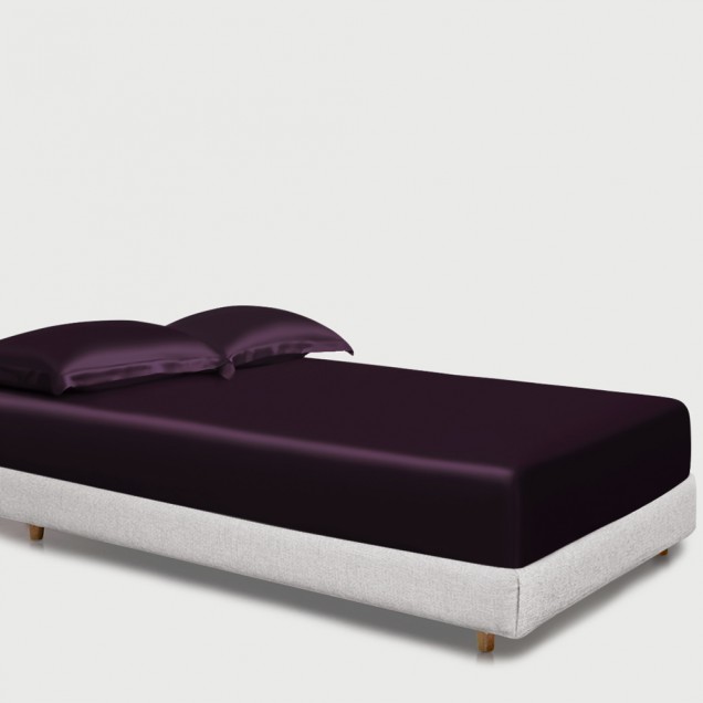 Buy Grape 22 Momme Mulberry Silk Fitted Sheet Buy Grape 22 Momme Mulberry Silk Fitted Sheet