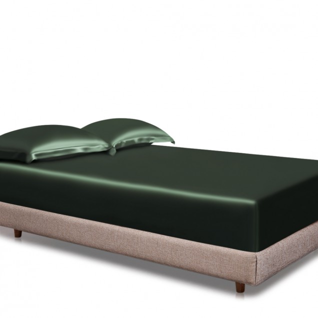 Buy Hunter Green 22 Momme Mulberry Silk Fitted Sheet