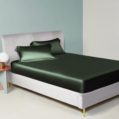 Buy Hunter Green 22 Momme Mulberry Silk Fitted Sheet