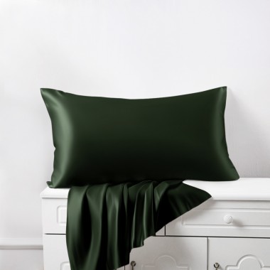 Buy Hunter Green 22 Momme Mulberry Silk Pillowcase with Hidden Zipper