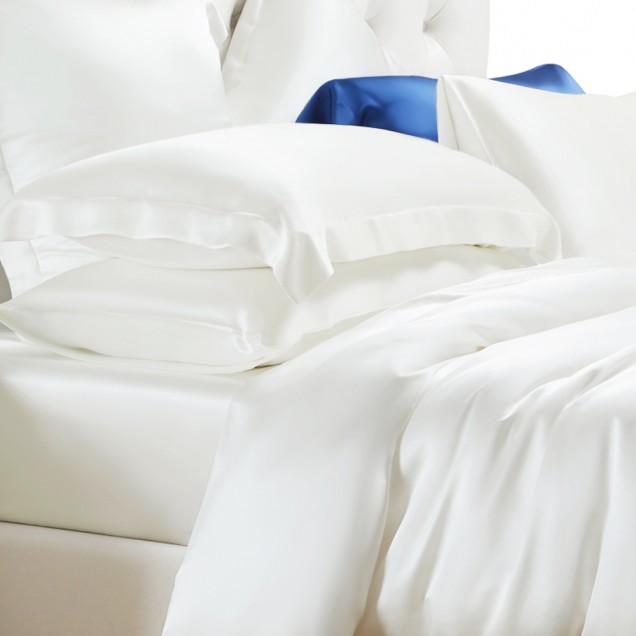 Buy Ivory 22 Momme Mulberry Silk Fitted Sheet