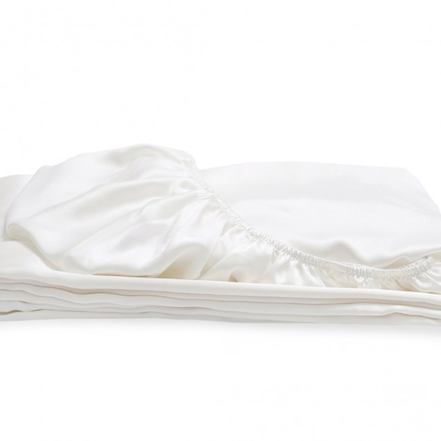 Buy Ivory 22 Momme Mulberry Silk Fitted Sheet