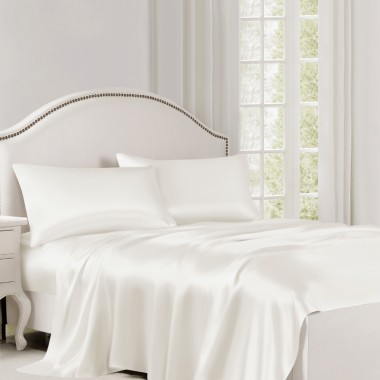 Buy Ivory 22 Momme Mulberry Silk Flat Sheet
