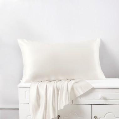 Buy Ivory 22 Momme Mulberry Silk Pillowcase with Hidden Zipper